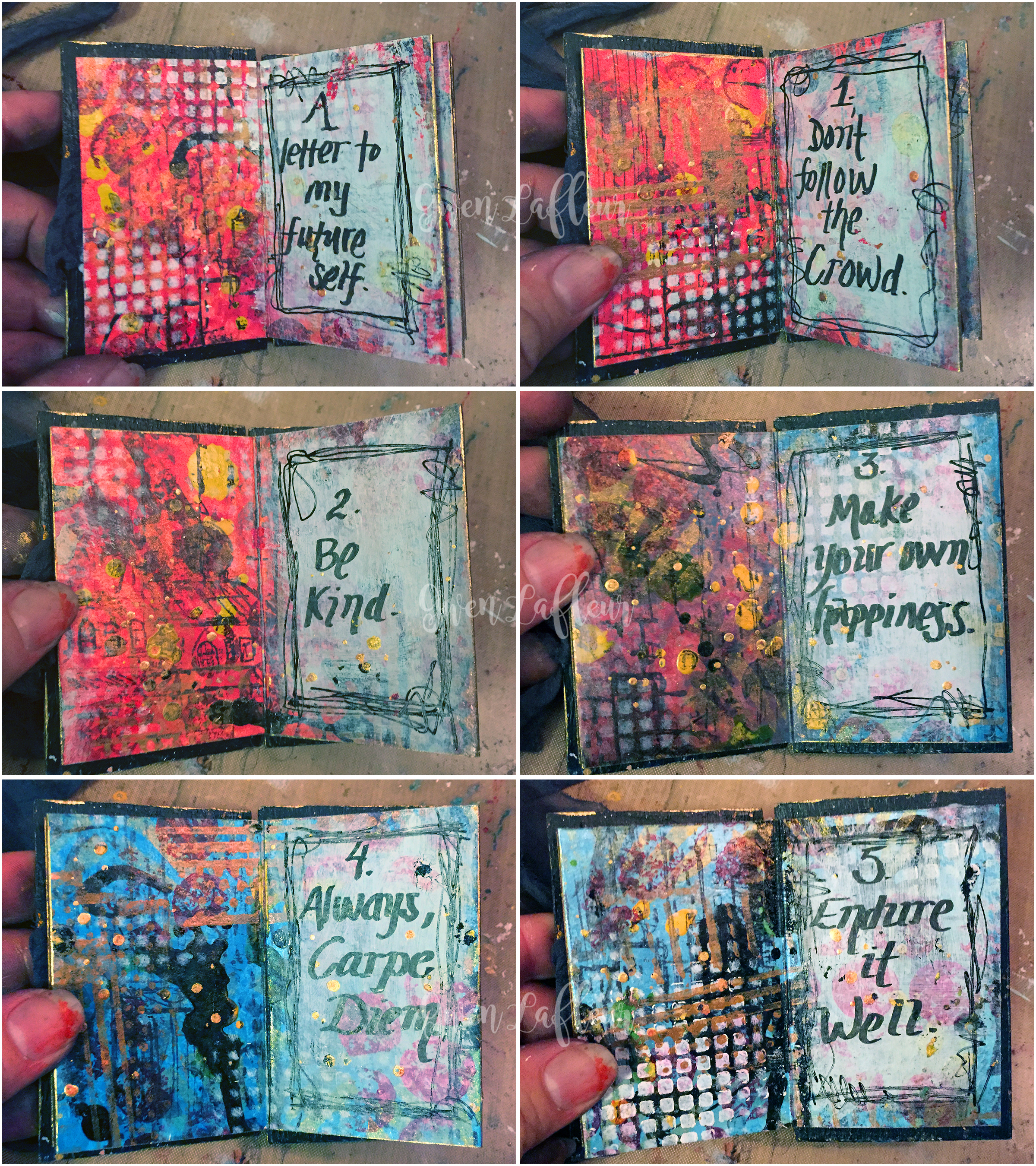 Letter to Future Self - Mini Art Journal Inside Pages - Gwen Lafleur